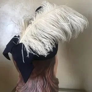 CHIC 1940s NAVY FELT \